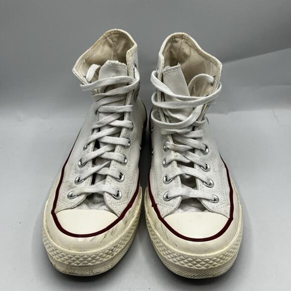 Converse Chuck Taylor 70 HI Mens 6.5 W8.5 Canvas White/Garnet/Egret Casual Shoes - Picture 3 of 14